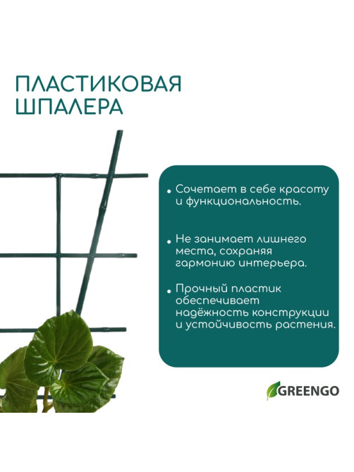 Шпалера, 48×29×0.5 см, пластик, зелёная, Greengo