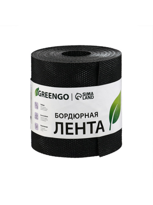 Лента бордюрная, 15 см×10 м, толщина 1.2 мм, пластиковая, чёрная, Greengo
