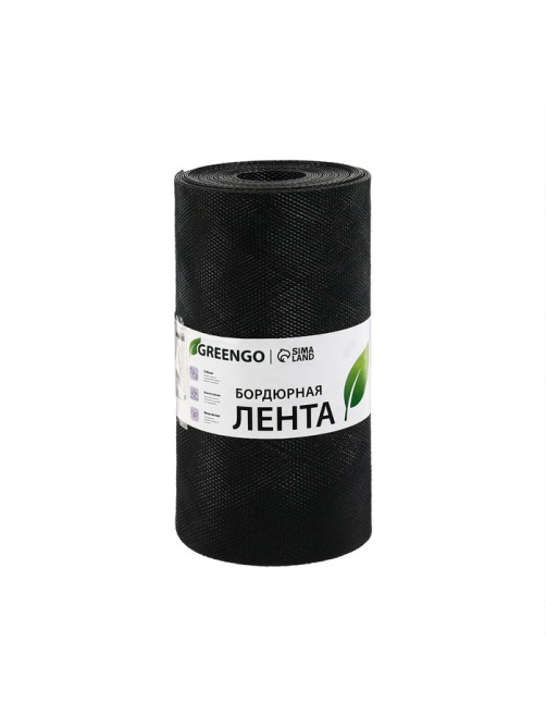 Лента бордюрная, 30 см×10 м, толщина 1.2 мм, пластиковая чёрная, Greengo
