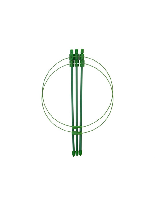 Кустодержатель, d=18 см, h=30 см, 2 кольца, металл, зелёный, Greengo