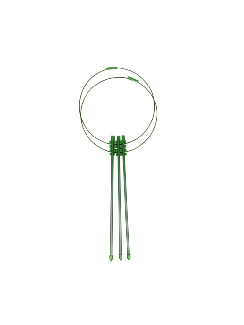 Кустодержатель, d=18 см, h=30 см, 2 кольца, металл, зелёный, Greengo
