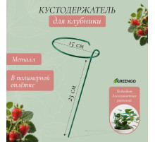Кустодержатель для клубники, d=15 см, h=25 см, ножка d=0.3 см, металл, зелёный, Greengo