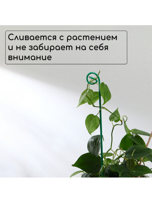 Колышек для подвязки растений, h=40 см, d=3 мм см, проволочный, зелёный, Greengo
