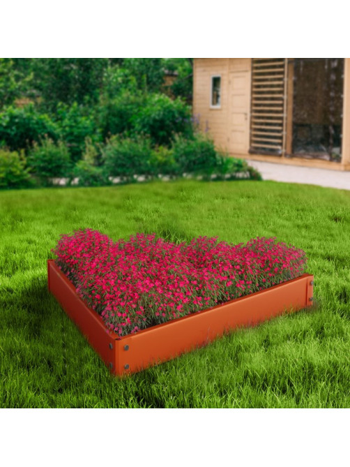 Клумба оцинкованная, 50×15 см, оранжевая «Терция», Greengo