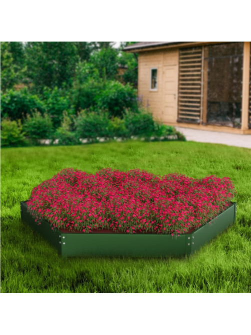 Клумба оцинкованная, d=140 см, высота бортика 15 см, зелёная, Greengo