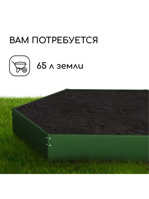 Клумба оцинкованная, d=80 см, высота бортика 15 см, зелёная, Greengo