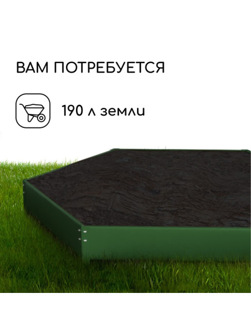 Клумба оцинкованная, d=140 см, высота бортика 15 см, зелёная, Greengo