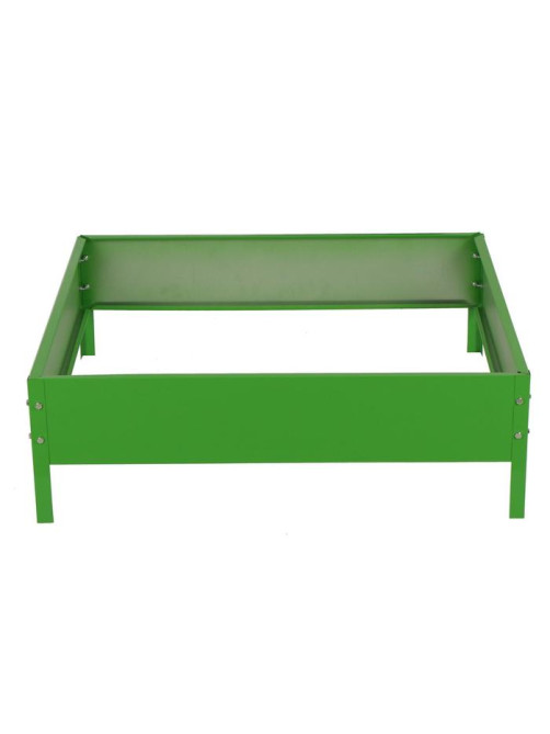 Клумба оцинкованная, 80×80×15 см, зелёная, «Квадро», Greengo