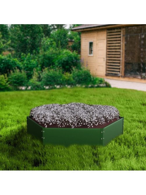 Клумба оцинкованная, d=60 см, высота бортика 15 см, зелёная, Greengo