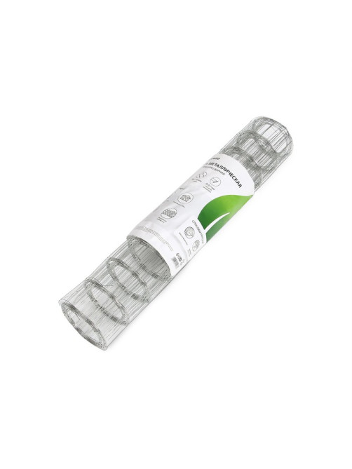 Сетка оцинкованная, сварная, 5×0.5 м, ячейка 50×50 мм, d=0.7 мм, Greengo