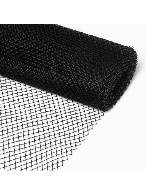 Сетка садовая, 1×20 м, ячейка ромб 15×15 мм, пластиковая, чёрная, Greengo, в рулоне
