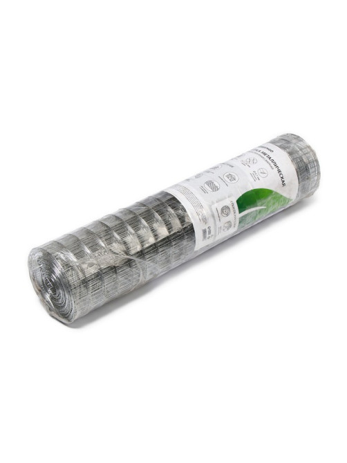 Сетка оцинкованная, сварная, 10×0.5 м, ячейка 25×25 мм, d=0.7 мм, Greengo