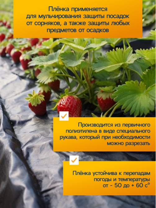Плёнка из полиэтилена, техническая, толщина 120 мкм, чёрная, 10×3 м, рукав (1.5 м×2), Эконом 50%, для дома и сада, Greengo