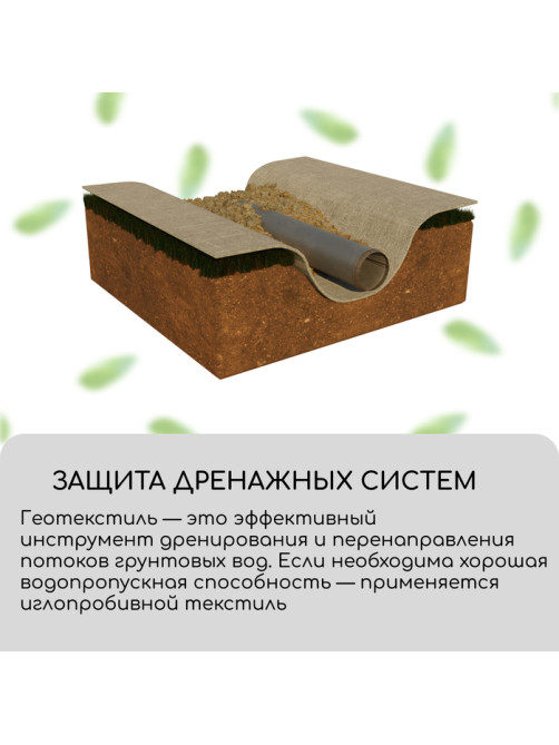 Геотекстиль иглопробивной, 10×1.5 м, плотность 200 г/м², с УФ-стабилизатором, чёрный, Greengo, Эконом 50%