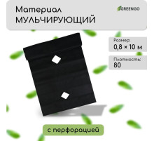 Материал мульчирующий, с перфорацией, 10×0.8 м, плотность 80 г/м², спанбонд с УФ-стабилизатором, чёрный, Greengo, Эконом 30%