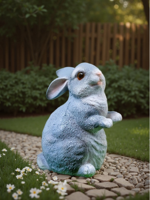Садовая фигура из полистоуна «Кролик», 12.5×8×9 см