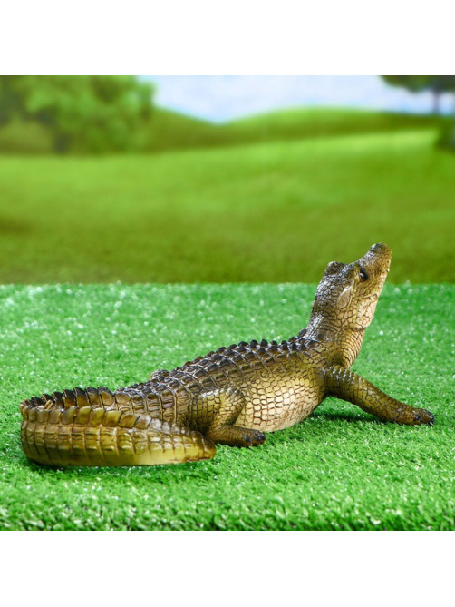 Садовая фигура из полистоуна «Кайман», 12.5×34×18 см