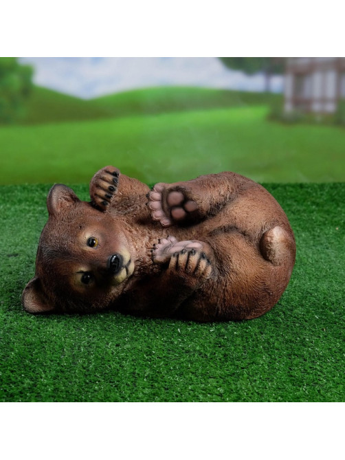 Садовая фигура из полистоуна «Мишка на боку», 28×21×16.5 см