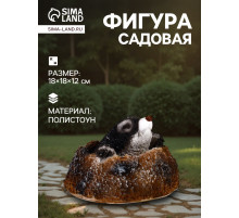 Садовая фигура из полистоуна «Крот из норки», 18×18×12 см