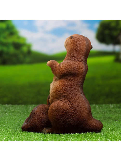 Садовая фигура из полистоуна «Выдра с малышом», 20×12×17 см