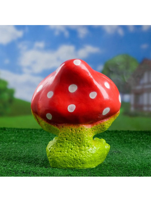 Садовая фигура из гипса «Лягушка улыбка под мухомором», 27.5×12×23.5 см