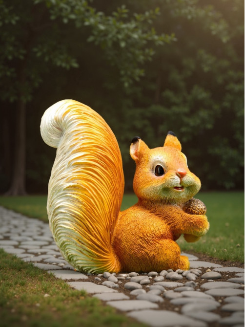 Садовая фигура из полистоуна «Белка c жёлудем», 14×9×13 см