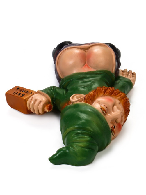 Садовая фигура из полистоуна «Гном спящий-пьяный», 23×16×7 см