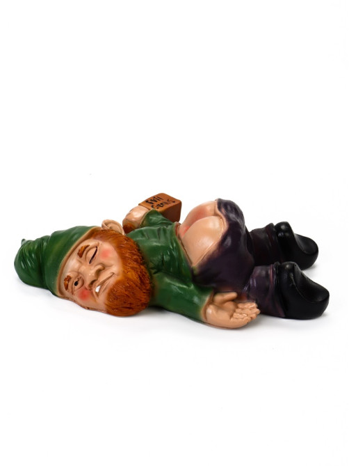 Садовая фигура из полистоуна «Гном спящий-пьяный», 23×16×7 см