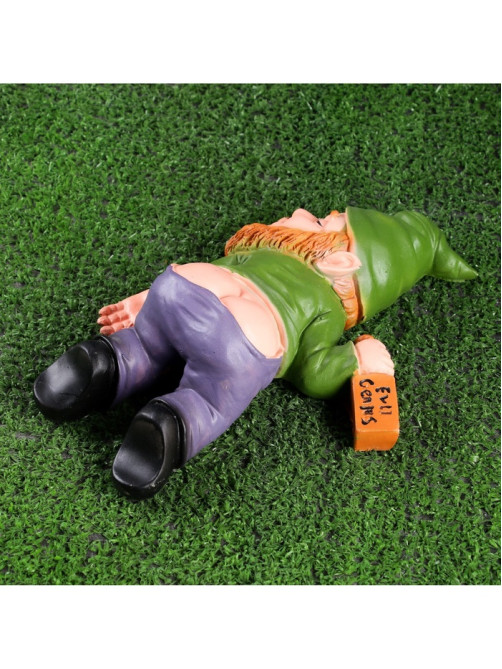 Садовая фигура из полистоуна «Гном спящий-пьяный», 23×16×7 см
