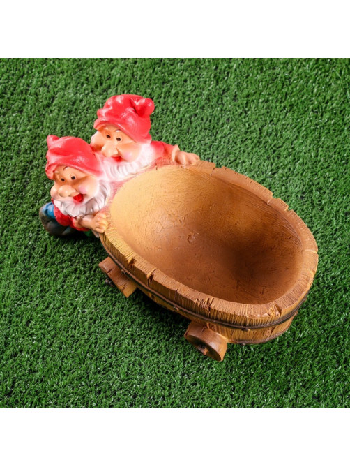 Садовая фигура из гипса «Два гнома с телегой», 19.5×32×17.5 см