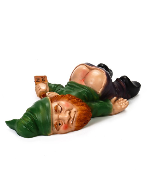 Садовая фигура из полистоуна «Гном спящий-пьяный», 23×16×7 см