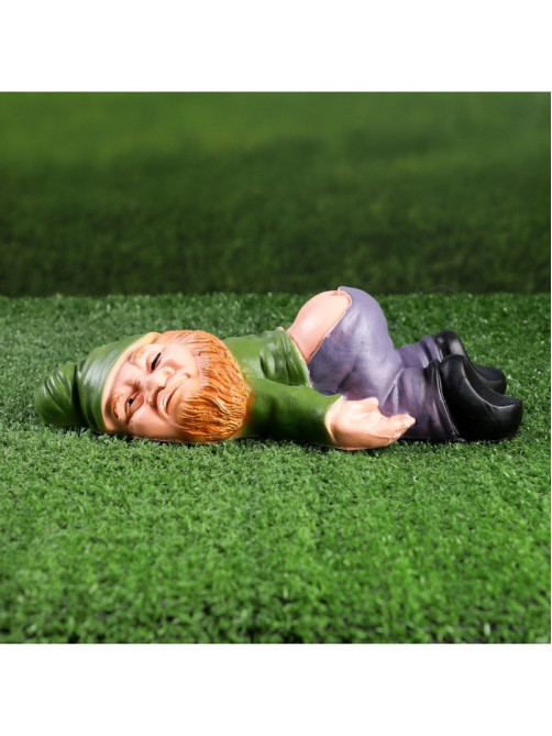 Садовая фигура из полистоуна «Гном спящий-пьяный», 23×16×7 см