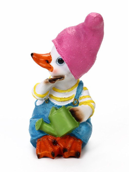 Садовая фигура из полистоуна «Утёнок с лейкой», 10×5.5×16 см