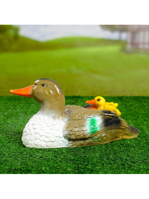 Садовая фигура из гипса «Утка с утятами», 15×32×12 см