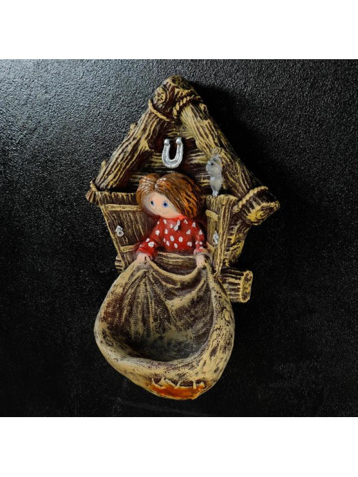 Садовая фигура - ключница из полистоуна «Домовёнок Кузя», подвесная, 27 см