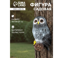 Садовая фигура из полистоуна «Сова на ветке», подвесная, 10×14×21 см, МИКС