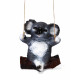 Садовая фигура из полистоуна «Коала на бревне», подвесная, 25×15×24 см