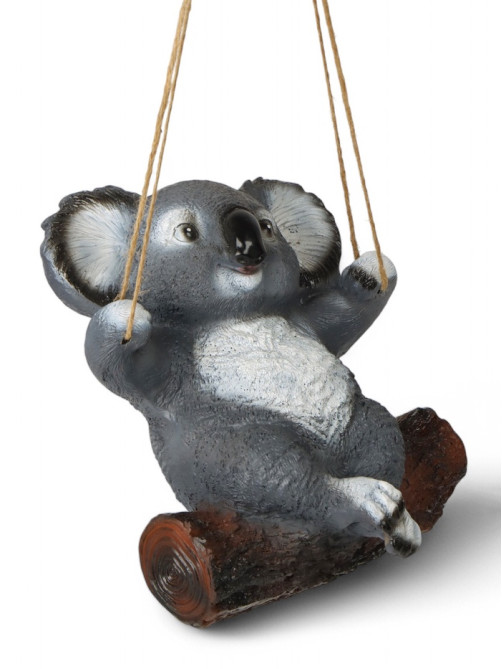 Садовая фигура из полистоуна «Коала на бревне», подвесная, 25×15×24 см