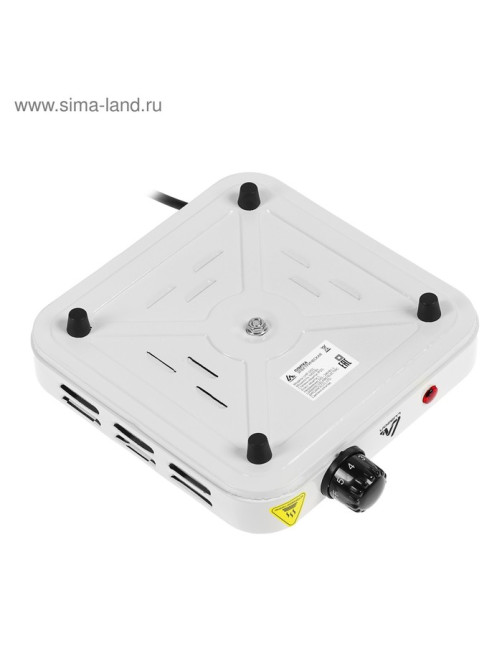 Плитка электрическая Luazon LHP-002, 1 конфорка, 1000 Вт, нагреватель диск, белая