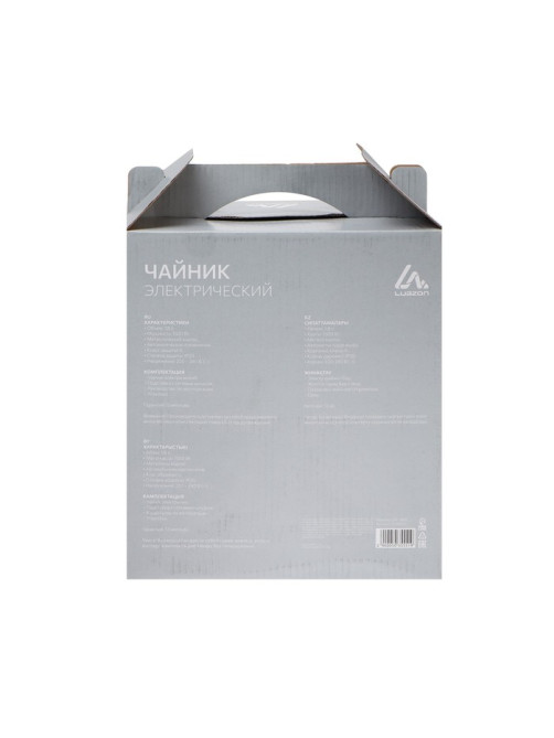 Чайник электрический Luazon LSK-1805, металл, 1.8 л, 1500 Вт, серебристый