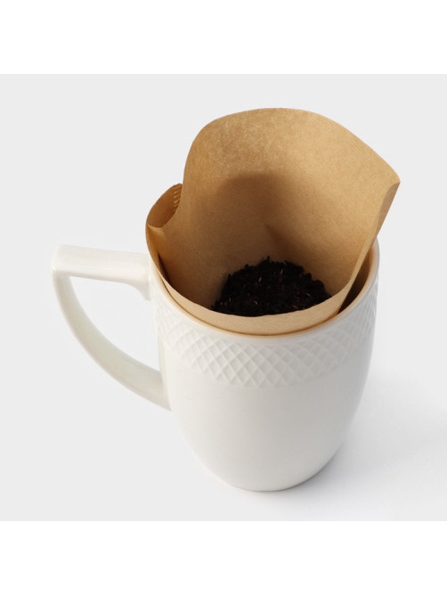 Фильтры для заваривания кофе V60 Доляна Tasty, неотбелённые, набор 50 шт., 13×12 см, бумага