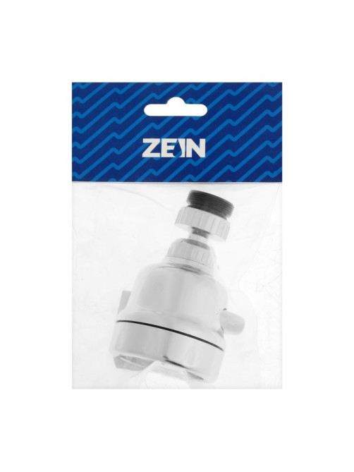 Аэратор ZEIN Z3611. трёхрежимный, на шарнире, с переходниками, хром