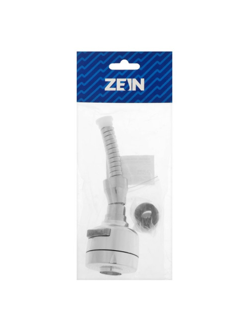 Аэратор ZEIN Z3594, поворотный, гибкий, с регулировкой потока, 2 режима, хром