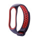 Ремешок для фитнес-браслета Mi Band 5/6/7 Luazon, с перфорацией, чёрный, красный