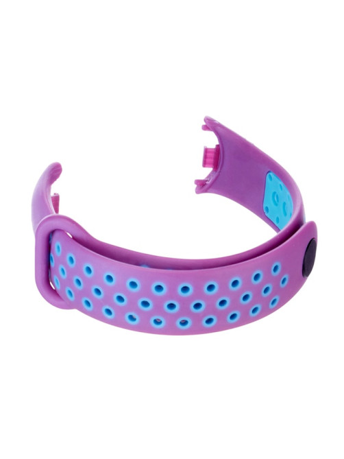 Ремешок для фитнес-браслета Mi Band 8/9 Luazon, с перфорацией, фиолетовый, голубой
