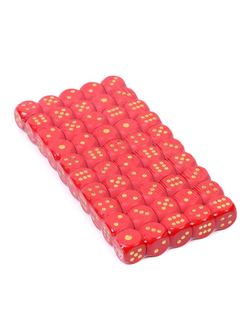 Кубики игральные Время игры, 1.6×1.6 см, набор 50 шт., красные