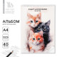Альбом для рисования 40 листов на пружине А4 «Три котика»