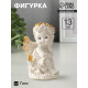 Фигурка гипс «Ангел в цветах», 13×8 см, белая