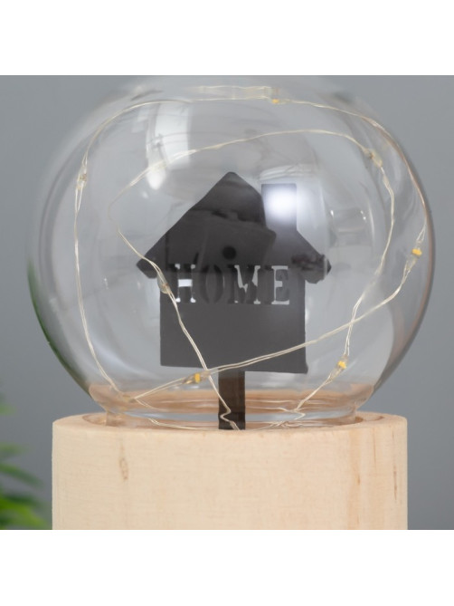 Фигурка световая RISALUX «Дом», LED-ночник, 3×AG10, шар-8 см, 6.5×6.5×11.5 см