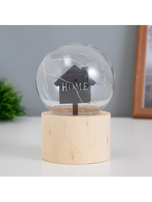 Фигурка световая RISALUX «Дом», LED-ночник, 3×AG10, шар-8 см, 6.5×6.5×11.5 см